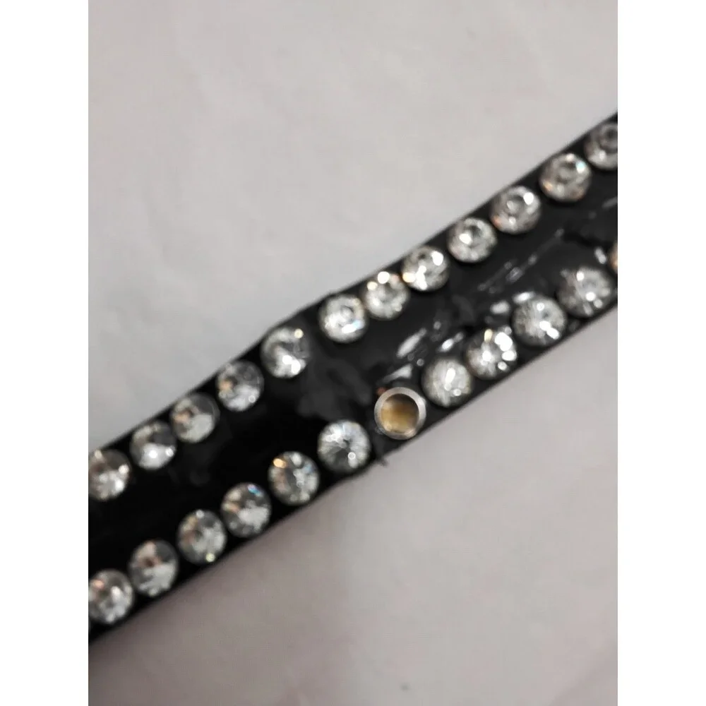 Womens  Sz XLarge Belt Leather Black Studded Cowgirl Bling